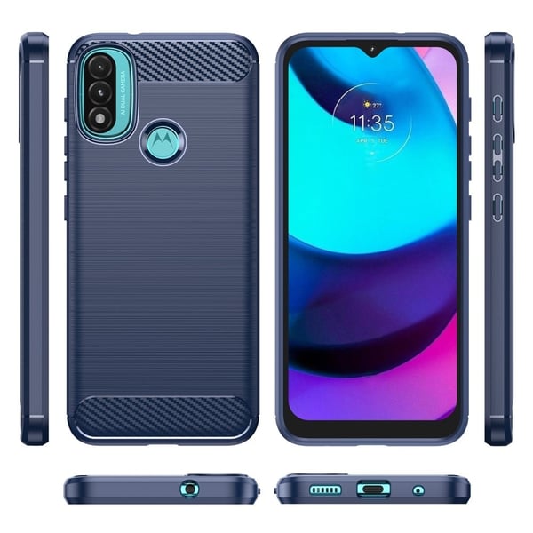 Carbon Flex Suojakotelo Motorola Moto E30 / E20 / E40 - Sininen