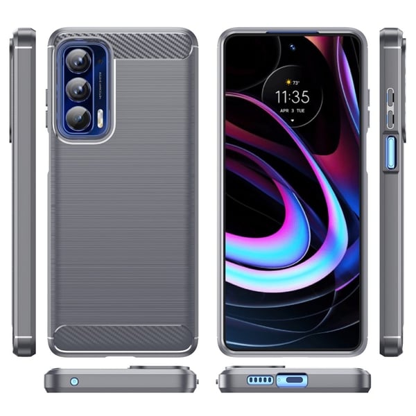 Carbon Flex Etui Motorola Edge (2021) - Grå