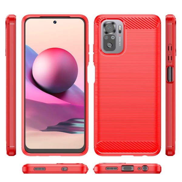Carbon Flex Etui Xiaomi Redmi Note 10S / Note 10 - Rød