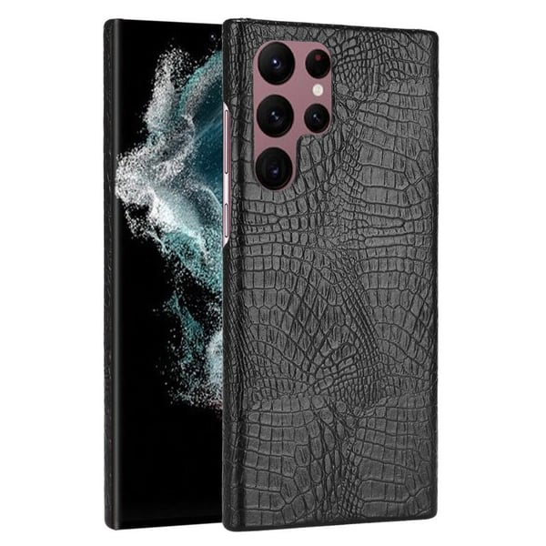 Croco Etui Samsung Galaxy S22 Ultra - Svart