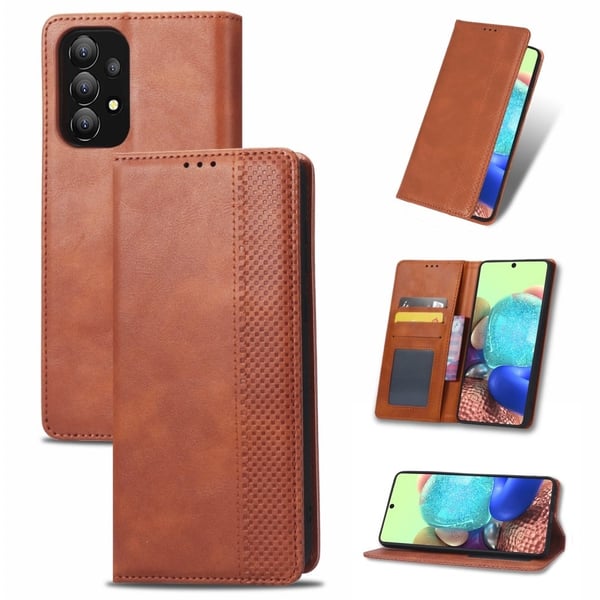 Bofink Vintage Samsung Galaxy A73 Læretui - Brun