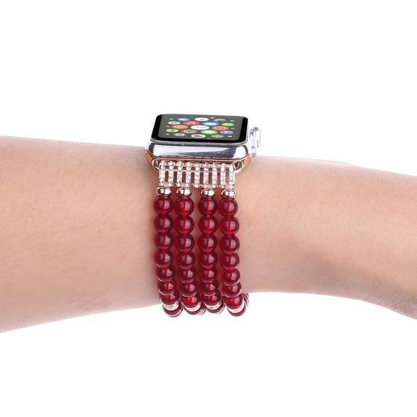 Apple Watch (41 mm) 4-raders klokkerem i perlestil - Rød