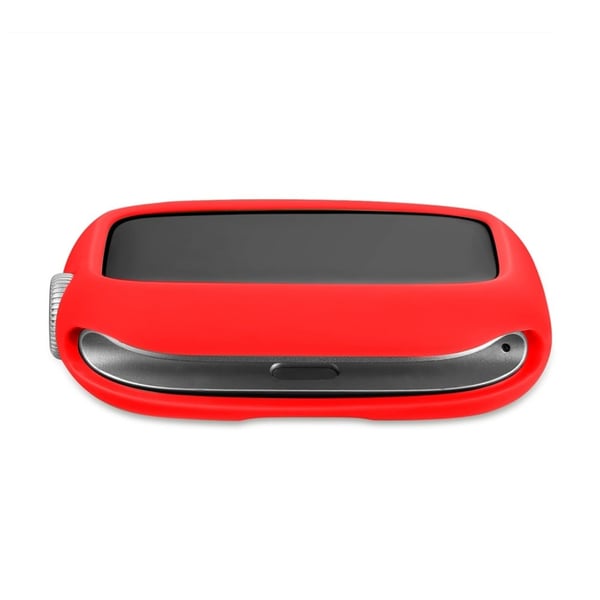 Apple Watch (41 mm) TPU-deksel med godterifarget knapp - Rød / Hvit