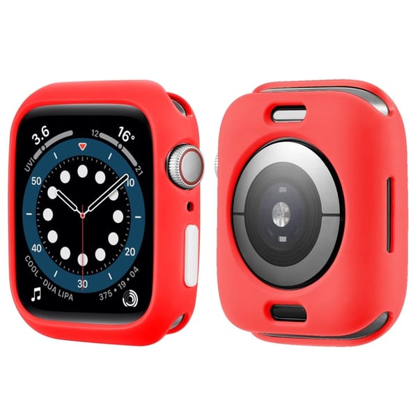 Apple Watch (41 mm) TPU-deksel med godterifarget knapp - Rød / Hvit