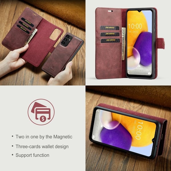 DG.Ming Samsung Galaxy A13 4G 2-in-1 Lommebok Etui - Rød