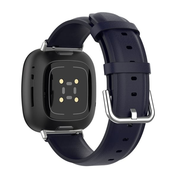 Fitbit Sense 2 / Versa 4 / 3 urrem i ægte læder - Marine Blå