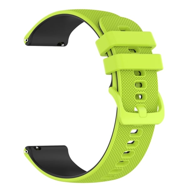20 mm tofarget silikonklokkerem med rutenettstruktur for Garmin-klokke - Lime / Svart