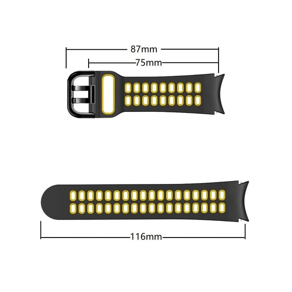 Samsung Galaxy Watch 5 / 4 dobbeltfarvet silikoneurrem - Hvid / Lyserød