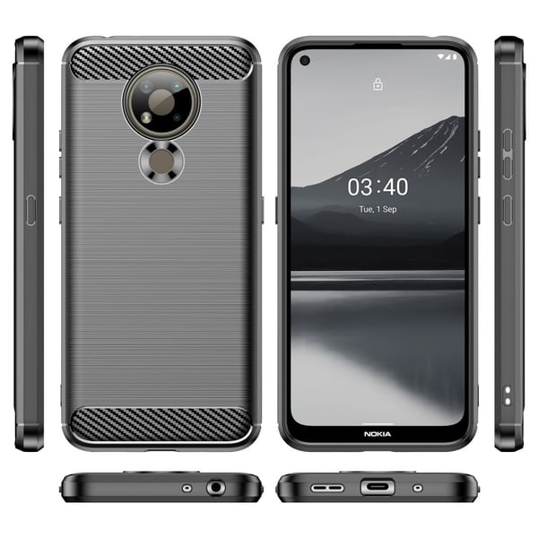 Carbon Flex Suojakotelo Nokia 3.4 - Musta