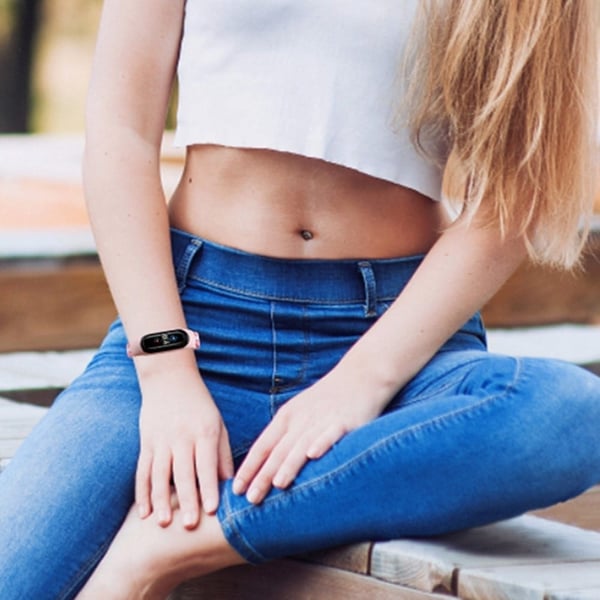 Xiaomi Mi Smart Band 6 / 5 / 4 nylon fargekontrast klokkerem - Blå / Gul