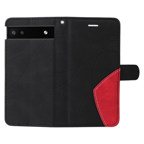 Tekstureret Google Pixel 6a læderetui med rem - Sort