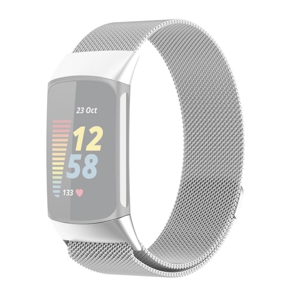 Fitbit Charge 5 JLT klokkerem i rustfritt stål - Sølv