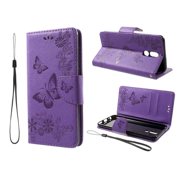 Butterfly läder Huawei Mate 10 Lite fodral - Lila Butterfly läder Huawei Mate 10 Lite fodral - Lila
