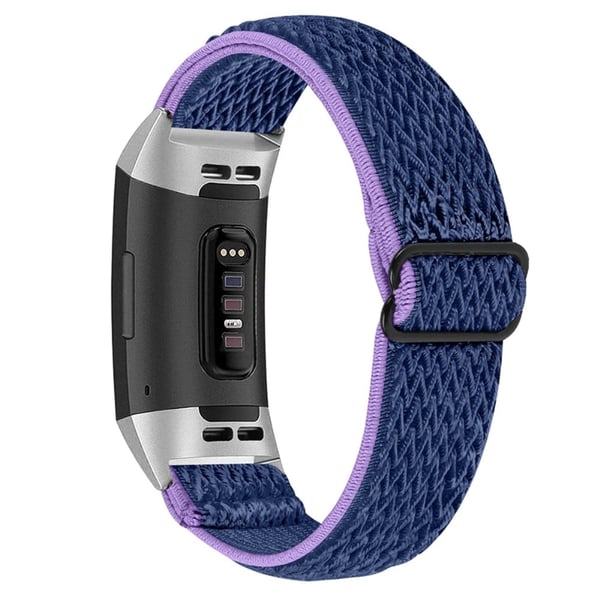 Fitbit Charge 4 / Charge 3 nailonista valmistettu joustava kellonhihna - Violetti / Sininen Fitbit Charge 4 / Charge 3 nailonista valmistettu joustava kellonhihna - Violetti / Sininen