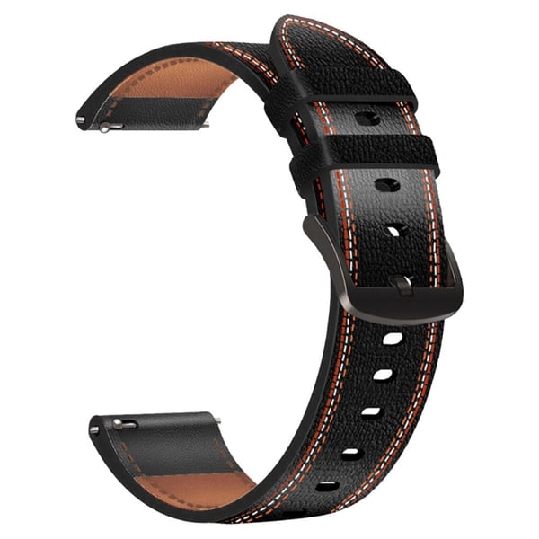 22 mm universal urrem i mikrofiberlæder - Sort
