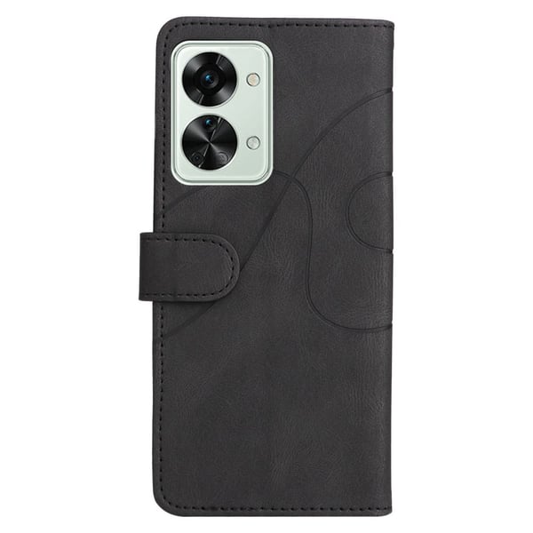Tekstureret OnePlus Nord 2T læderetui med rem - Sort