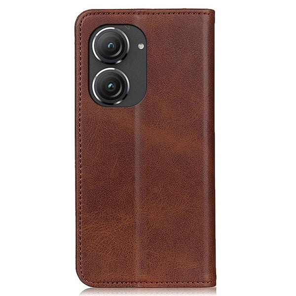 Flip Etui med Pung i Ekte Lær til ASUS Zenfone 9 - Kaffe