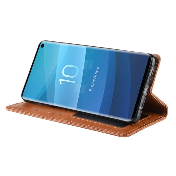 Samsung Galaxy s10 Vintage Stil Skinnetui - Brun