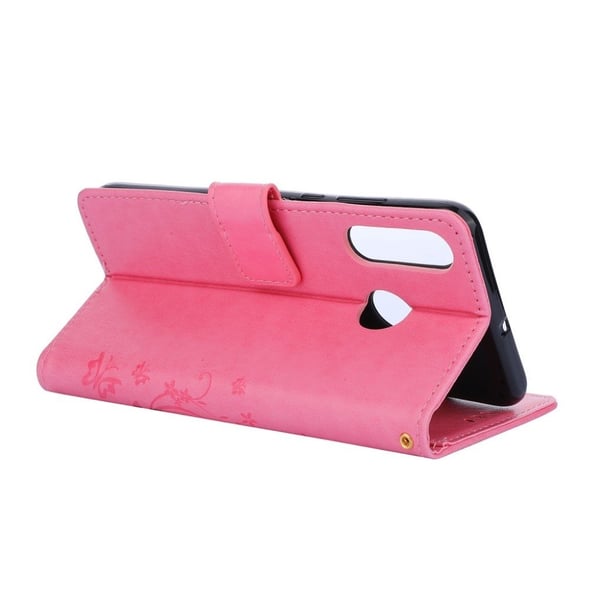 Huawei P30 Lite Skinnetui Med Sommerfugltrykk - Rosa