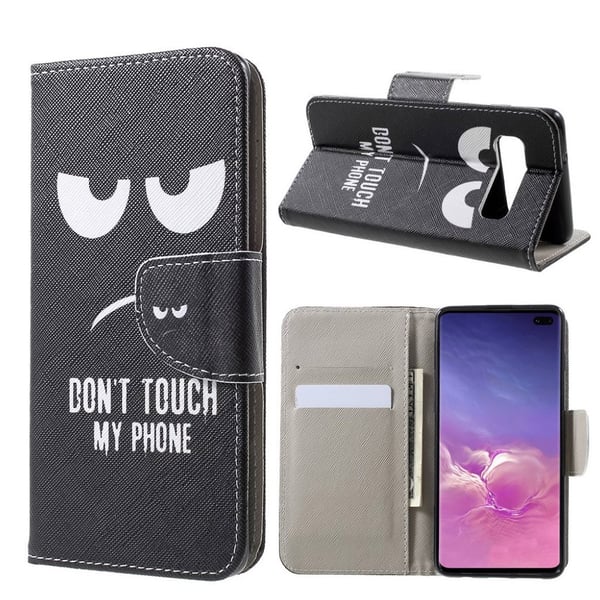 Samsung Galaxy s10 Plus Krysstekstur Skinnetui - Do Not Touch My Phone