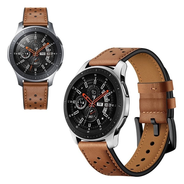 Samsung Galaxy Watch (46mm) ægte læder Urrem - Brun