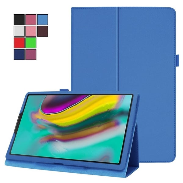 Samsung Galaxy Tab S5e litchi læretui - Baby Blå
