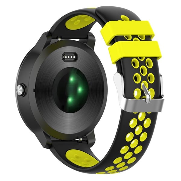 20mm Garmin Vivoactive 3 kaksivärinen silikoninen kellonauha - Musta / Musta