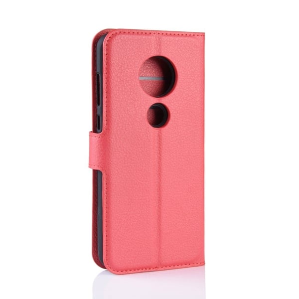 Motorola Moto G7 Litchi Skinnetui - Knallrosa