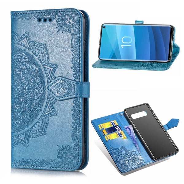Mandala Samsung Galaxy S10 Flip etui - Blå Mandala Samsung Galaxy S10 Flip etui - Blå