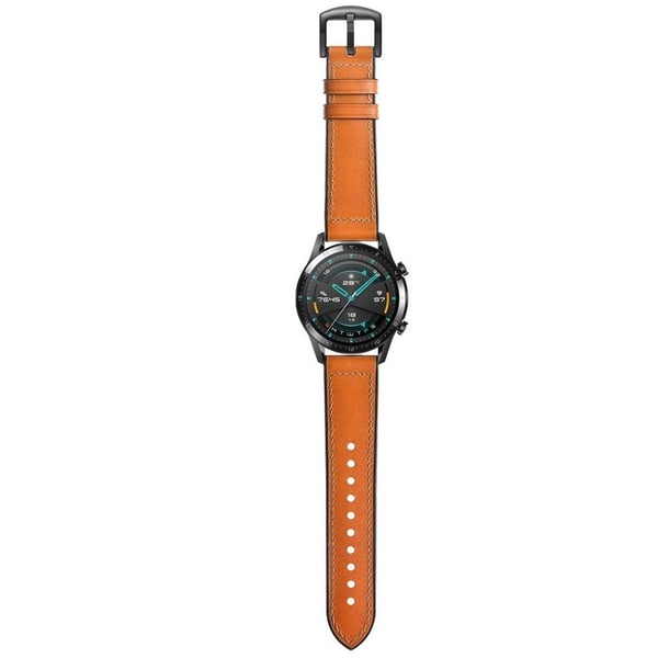 Huawei Watch GT 2 46mm aito nahkainen kellonauha - Vaalean Ruskea