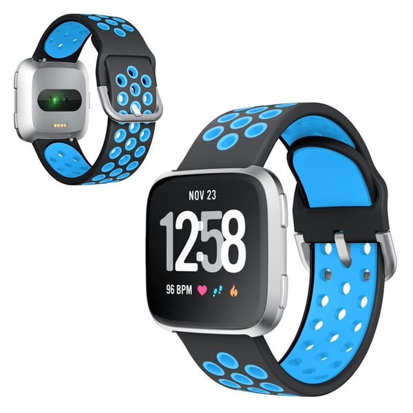Fitbit Versa / Versa 2 cool silikon klokkereim - Svart / Blå