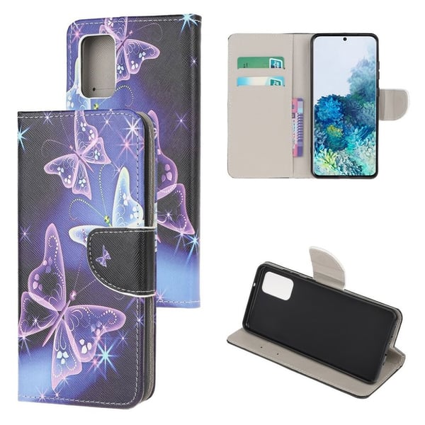 Wonderland Samsung Galaxy S20 flip-etui - Glødende Sommerfugl
