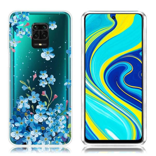 Deco Xiaomi Redmi Note 9 Pro / Note 9S / 9 Pro Max Cover - Blå blomster Deco Xiaomi Redmi Note 9 Pro / Note 9S / 9 Pro Max Cover - Blå blomster