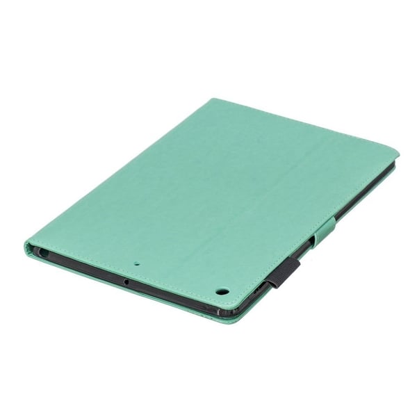 iPad 10.2 (2019) forlaget blomst strålende skinn flip etui - Blå