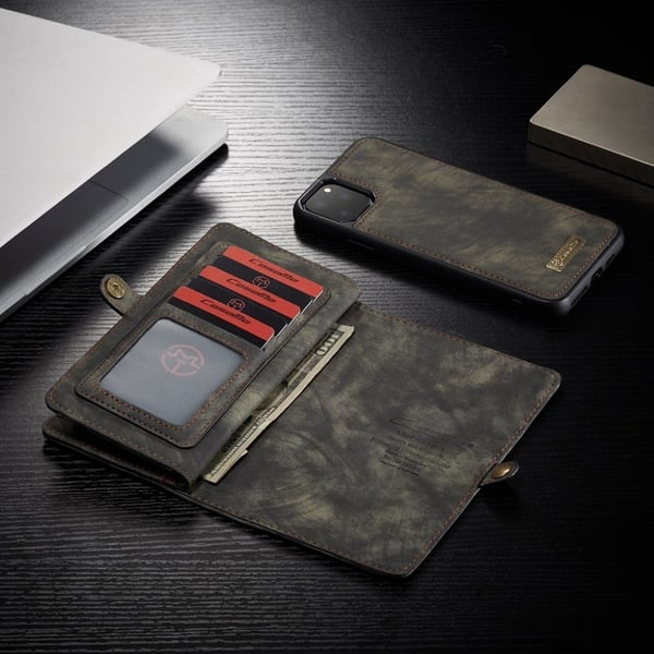 CaseMe iPhone 11 Pro Zipper Wallet kotelot - Harmaa