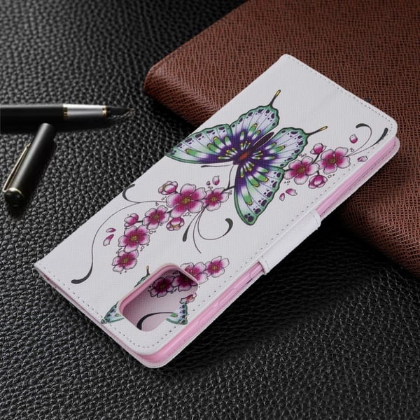 Wonderland Samsung Galaxy A71 flip case - Butterfly og blomster
