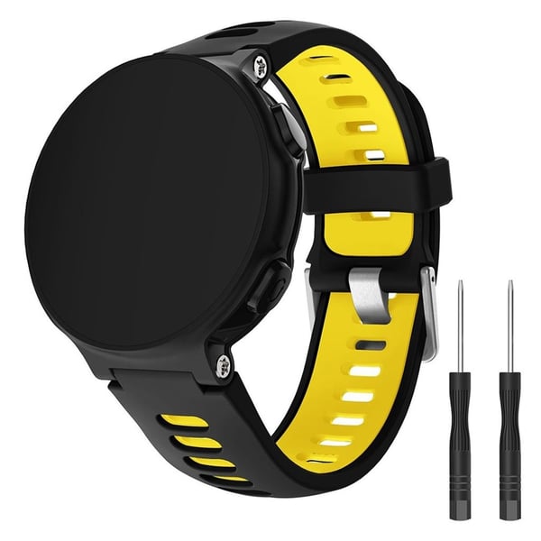 Garmin Forerunner 735XT / 220 / 230 / 235 / 620 / 630 silikone Urrem - Sort / Gul