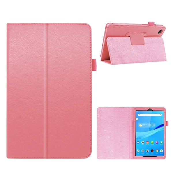 Lenovo Tab M8 Litchi Lær Flippetui - Rosa