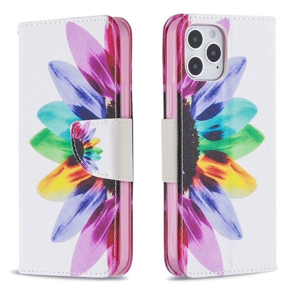 Wonderland iPhone 12 Pro / iPhone 12 flip kuoret - Värikäs Terälehti