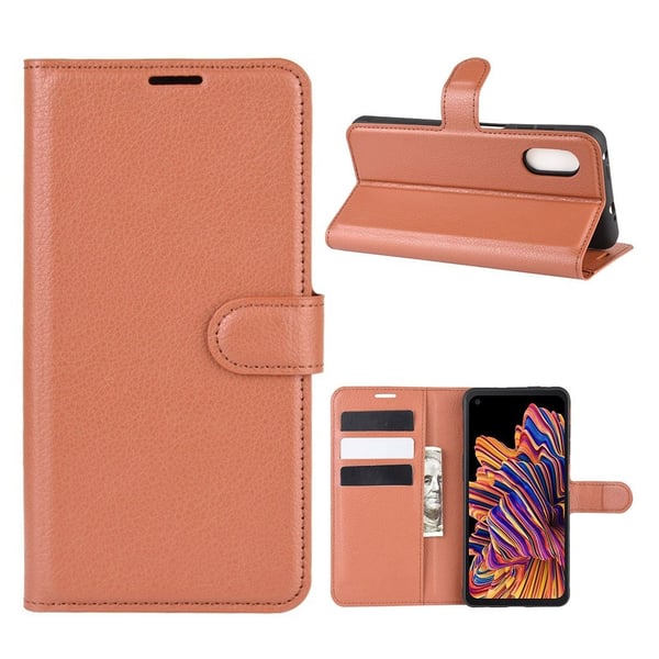 Classic Samsung Galaxy Xcover Pro flip etui - Brun