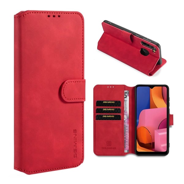 DG.MING Samsung Galaxy A21 Retro Etui - Rød