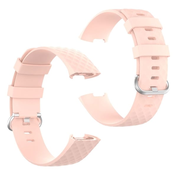 Fitbit Charge 3 / 4 kestävä ranneke - Vaalea Pinkki