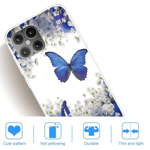 Butterfly iPhone 12 Pro / iPhone 12 Cover - Sininen Perhonen