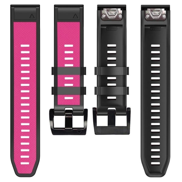 22 mm dobbeltfarvet urrem til Garmin-ur - Lyserød / Sort