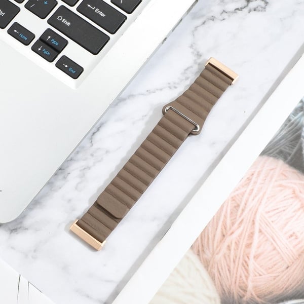 Fitbit Versa 3 aito nahkakellon ranneke - Kahvi