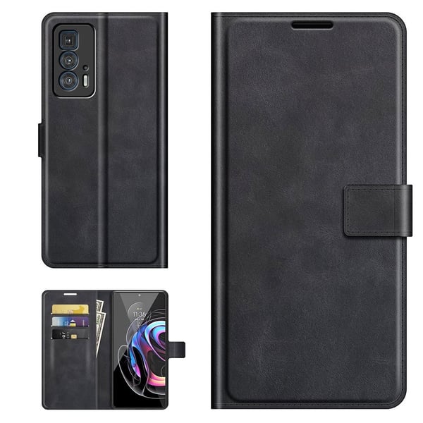 Lompakko Nahkakotelo For Motorola Edge 20 Pro - Musta