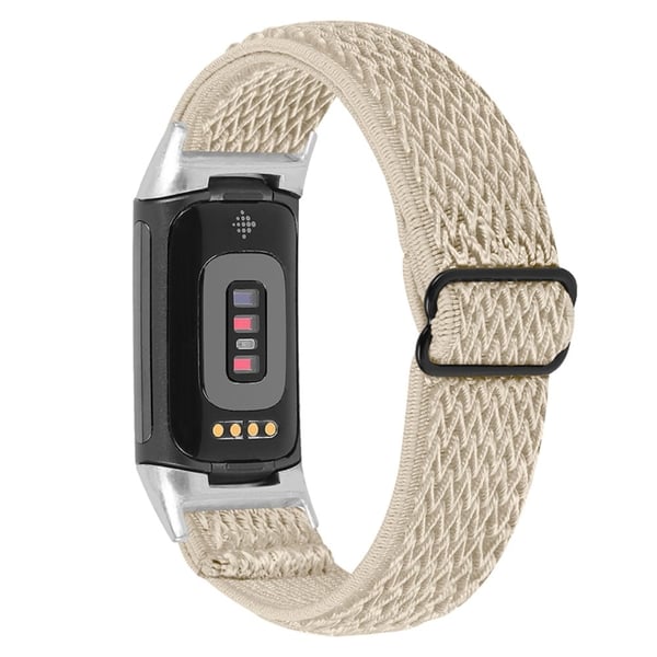 Fitbit Charge 5 elastinen nailon kellonhihna - Aprikoosi