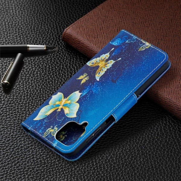 Wonderland Samsung Galaxy A12 5G Flippetui - Metal Sommerfugler