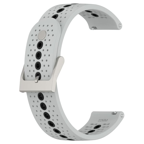 20 mm universal tofarget klokkerem i silikon - Grå / Svart