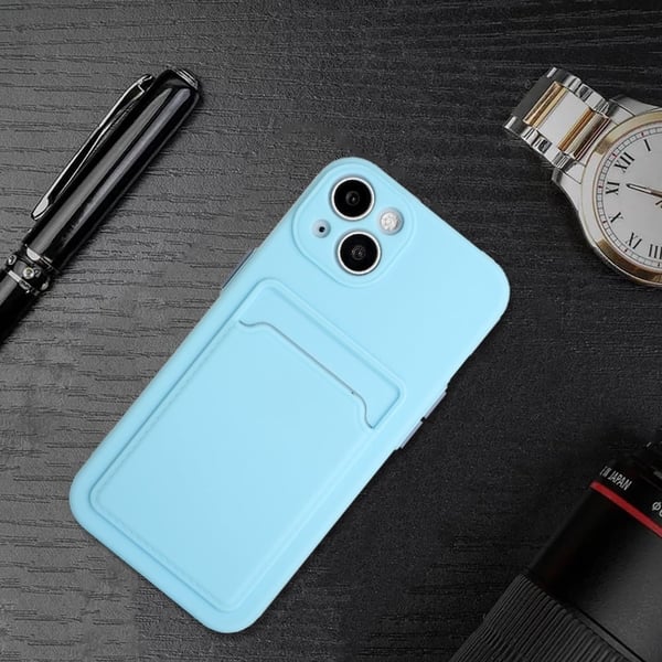 Kortholdercover til iPhone 13 Mini - Baby Blue
